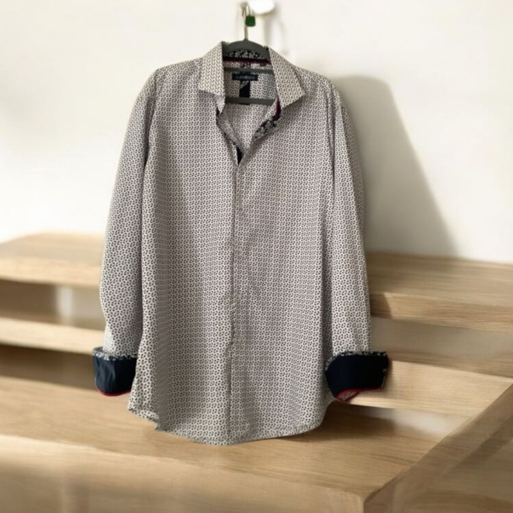 Lanzino men’s dress shirt size XXL colored cuffs great look for the offi…